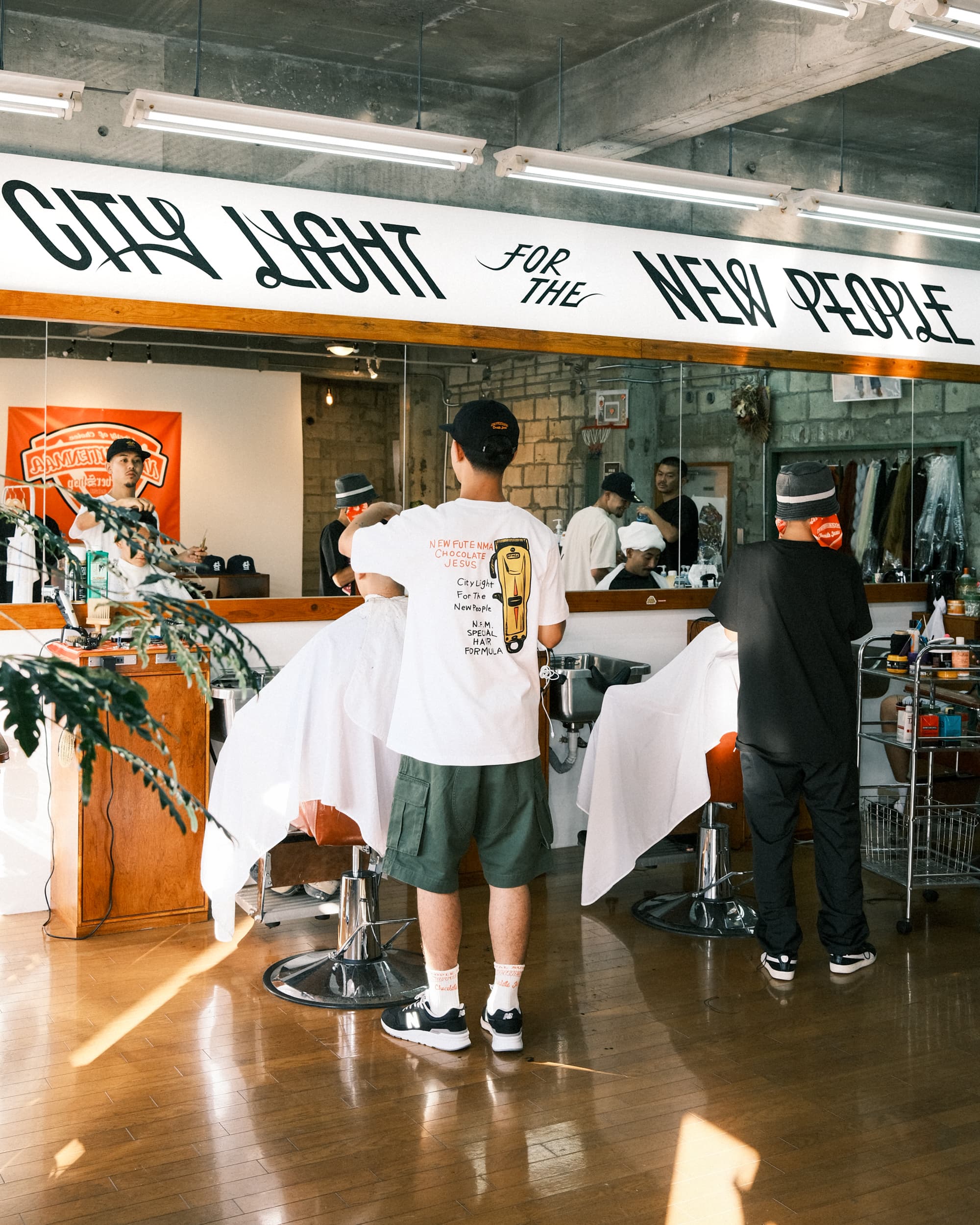 New Futenma Barber Shop interior - City Light For The New People, Ginowan Okinawa barbershop